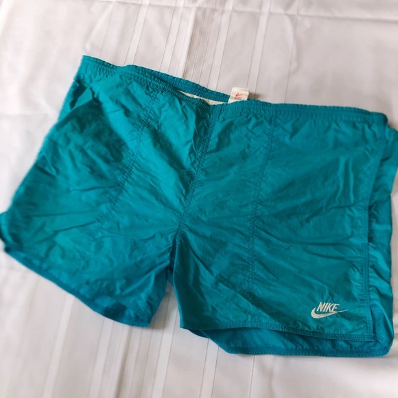 Vtg Teal Nike Embroidered Swimming Trunks - Picture 1 of 13